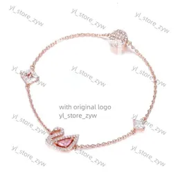 Swarovskis Armband Schmuck Frauen Original hochwertiger Charme Armbänder Rose Gold Rosa Romantische Schwan 166e