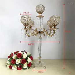 Świece 5 broni akrylowe kandelabry czyste z kryształowymi zawieszkami małżeństwo ślubne stół ślubne dekoracje domu