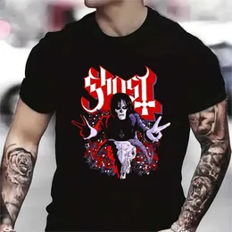 Men's T-Shirts Vintage Summer Men New Ghost Band Fashion T-shirt Short Slve Unisex Printed Hip Hop Rock Skeleton Sports Woman Crewneck Tops T240510