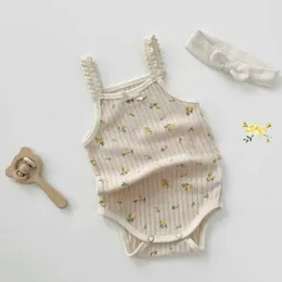 Rompers 2017 Summer New Baby Sling Sling Litted Cotton Cotton Newborn Girls Phembuit Phemsuit Cute Baby Tank Top 0-24ml2405