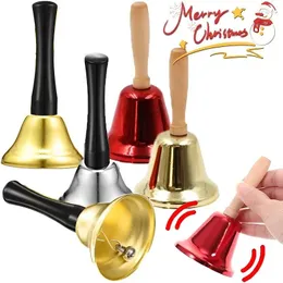 Party Supplies Christmas Hand Bell Bauble Jingle Bells Gold School Handbell Restaurant Call Service Xmas Navidad Noel år