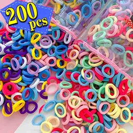 Acessórios para o cabelo 100/200pcs Childrens Nylon Elastic Head Band Girls Rubber Band Pega Hair Trey Clip With Baby Accessories D240513