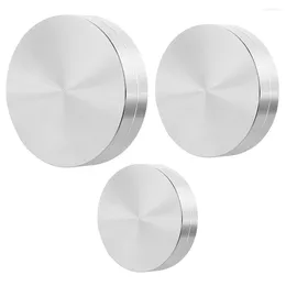 Küche Aufbewahrung 3 Stcs Rundende Endtischwelle Glas Tops Aluminium Disc Desktop Zubehör Adapter Doppelte Schicht