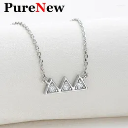 Hängen Pure Triangle Shape Moissanite Diamond Pendant Necklace for Women 925 Sterling Silver Women's Clavicle Chain 2024