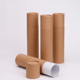 Gift Wrap 30Pcs/Lot 200/250 Gram Kraft Paper Cardboard Canister Cylinder Round Jar Bottle Packaging Box Paperboard Tube Wholesale
