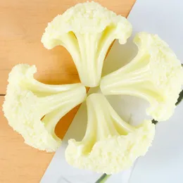 Fiori decorativi Modello di cavolfiore Modello di simulazione a fetta di broccoli realistici piatti di plastica finto vegetale artificiale PVC