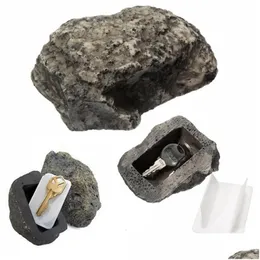 Storage Boxes Bins Key Box Rock E In Stone Security Safe Organizer Door Case Ing Outdoor Garden Ornament Drop Delivery Home Housek Dhs1Q