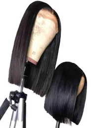 Fashion DIGN da 8 pollici di chiusura frontale in pizzo corta parrucca thig drila dritta capelli umani bob wigs24841911061789