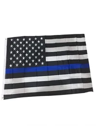 90150 cm BlueLininered USA Flagi policyjne 3x5 stóp cienką niebieską linię USA Flaga Czarna i niebieska flaga amerykańska z mosiężnymi przelotkami6784714