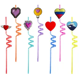 Disposable Ers Love Themed Crazy Cartoon Sts For Sea Party Favors Plastic St Girls Decorations Drinking Supplies Childrens Birthday Re Otoau