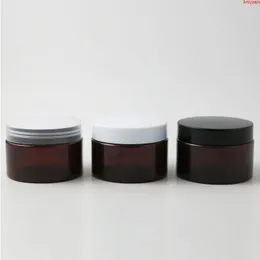 20 x 120g Amber Cream Pet Jar 4oz Brown Make Up Bottle com tampas de plástico Recipiente cosmético