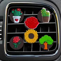 Outros acessórios de interiores Plant Cartoon Car CLIPE DO CLIPE DE VENTA DE AR CLIPS Condicionador para Office Home Scownener Drop entrega OTBSP