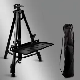 150-50CM Portable Metal Easel Adjustable Sketch Travel Easel Thicken Triangle Aluminum Alloy Easel Sketch Drawing Art Supplies 240430