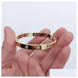 Bangel High -End -Schraubendreher Love Bracelt Luxus Mode Uni Manschettenarmband 316L Edelstahl plattiert 18k Gold Schmuck Damen und Männer Dhovbbbbbb.