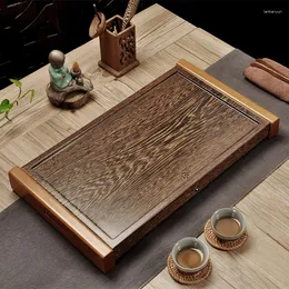 Tea Trays Portable Plate Tray Kettle Coffeeware Teaware Bamboo Dish Wooden Serving Food Plateau En Bois Office Accessories