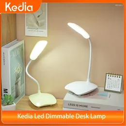 Bordslampor Kedia LED DIMMABLE DESCH LAMP USB Powered Light Touch Diming Portable 3 Color Eye Protection Bedroom Bedside