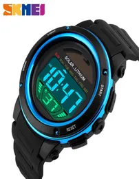Skmei Outdoor Sport Watch Men Solar PU Pasp zegarek na rękę męską chronograf alarm 5Bar Waterproof Digital Watch ReliOJ Hombre 1096 L1943462