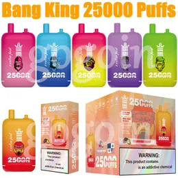 Bang King Puff 25k 25000 Puffs Vapes Do jednorazowych papierosów 0% 2% 3% 5% 23 ml+23 ml podwójnie prefilled Podwójna siatka 650 mAh Urządzenie z długopisem akumulatora