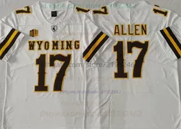 NCAA Wyoming Josh Allen College Futbol Forması 17 Kahverengi Beyaz Kahve Üniversitesi Erkekler Stitcehd Formaları Beyaz Kahverengi