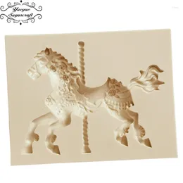 Stampi da forno Yueyue Sugarcraft Horse Silicone Mormo Fondante Decorazione degli strumenti di decorazione di cioccolato Gumpaste