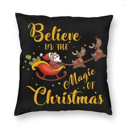 Pillow Funny Papai Noel Claus Sofá Cover 55x55 Acredite na magia do Natal Modern Modern Trow Decor Decor Home Prophase