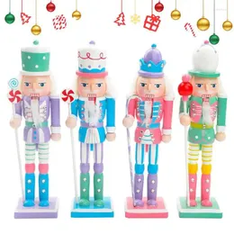 Dekorativa figurer 4st Festive Candy Nutcracker Puppet Christmal Decor för inomhus Winter Table Desktop Piseplace Decorations