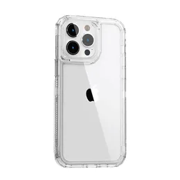 360 Transparent Acryl+PC+TPU 3 w 1 dla okładek mobilnych obudowy iPhone'a dla iPhone'a 14 15 16 Pro Max Case