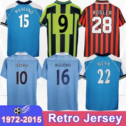 1972 2015 Kun Retro Mens Futbol Jersey Aguero Silva Tevez Toure Dzeko De Jong Kompany Ev Mavi Uzak Kırmızı 3. Yeşil Futbol Gömlekleri Üniformaları