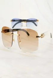IENBEL Dirty White Buffalo Homen Men Oversize Sunglasses para mulheres Designer de luxo Glass Big Shades3431983
