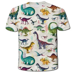 2024 Child Boys Girls Dinosaur Tshirts Summer Chłopiec z krótkim rękawem Causal T Shirt Tops Tee Childrens Odzież 314 Rok 240511