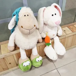 Nightcap Sheep Frog Sleepy Wool Plush Toy Doll Holiday Gift 240510