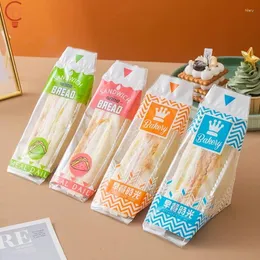 Enrocamento de presentes 100pcs engrosse triângulo transparente sanduíches de saco de cozimento de alimentos de refeição leve bolsas de embalagem de plástico