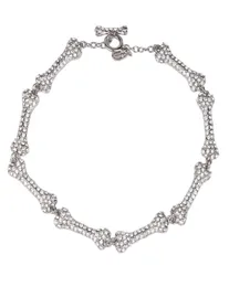 Achsection Bone Halskette voller Diamanten blinkt Diamanten Fivesection Knochen Saturn Halskette Europäische und amerikanische Punk1467681