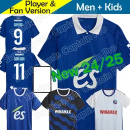 24 25 RC Strasbourg Home Soccer Jerseys 24 25 Bellegarde Gameiro Ajorque Maillot de Foot Mothiba Lienard Diarra Diallo Djiku DeLaine Men Kit Kit Futebol Cirche Cirche Camisa de futebol camisa de futebol camisa de futebol camisa