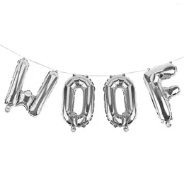 Hundekleidung 4pcs 16 '' Folienballon Woof Letter Tier Tierprodukte Dekorative Dekoration für Haustiere Geburtstagsfeier