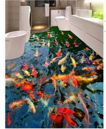 Wallpapers Home Decoration Clear Water Pond Carp Bathroom 3D Floor Pvc Wallpaper