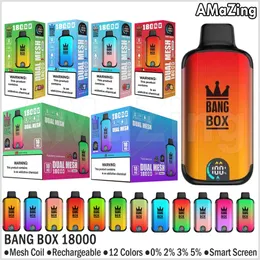 Puff 13K Bang King Tornado 13000 Puffs Disposable Vape Mesh Coil E Cigarettes 23ml Pre-filled Pod Carts Rechargeable Vaper vs 12000 12k 15000 9000 15k 9k