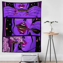 Tapestries 6 Sizes Hippie Wall Large Tapestry Hanging Smoke Cool Girl Art Mystic Bedroom Room Bar Decor