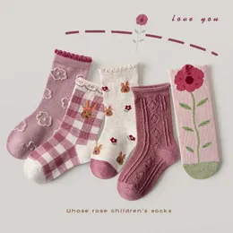 Kids Socks 1-12Y childrens socks girls socks sweet lace socks infants young children spring autumn winter cotton socks d240513