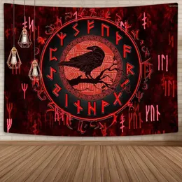 Tapestries Tapestry Norse Mythology Vikings Mysterious Vintage Ancient Ruins Totem Wall Hanging Art Living Room Bedroom Home Decor
