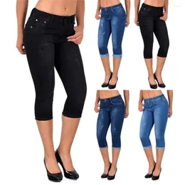 Jeans femminile coltivato usura resistente al punto di riferimento per tutta la partita pantaloni a matita da calcio da culo da donna slim cot.