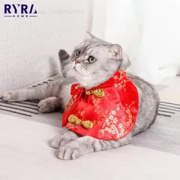 Costumi di gatto colletto versatile stile cinese in stile in richiesta adorabile busta rossa indispensabile per gli animali domestici Festival Spring Costume