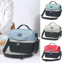 Dinnerware 7L Insulated Coler Bag Handheld Oxford Cloth Double Layer Lunch Box With Adjustable Strap For Kitchen Accessories