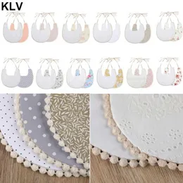 Bibs Burp Cloths 1 piece of newborn cotton embroidered double-sided bib baby girl Saliva towel baby feeding Burp clothes Bandana scarf double-sided bib d240513