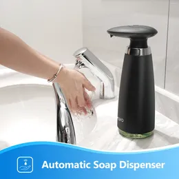 Liquid Soap Dispenser Automatic Touchless 350ml Battery Operated With Adjustable Volume Infrared Sensor For Home Kitchen White