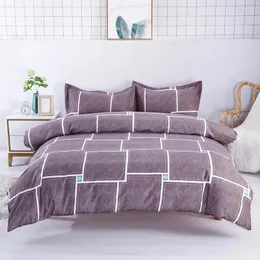 Bedding Sets Brown Lattice Setting Home pedread edredom capa de edredão dupla travesseiro de travesseiro de lençóis adolescentes menino king bêbado 4pcs