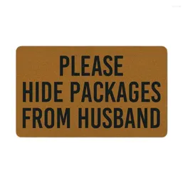 Tappeti Si prega di nascondere i pacchetti dallo portiere del marito benvenuto tappetino per la casa per la casa portico esterno in gomma