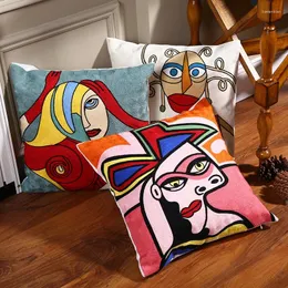 Pillow Cotton Picasso Embroidered Cover Sofa For Car Chair Case 45cmx45cm Without Stuffing Homedecor