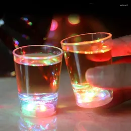 Wine Glasses Colorful Glowing Cup Pour Water And It Lights Up Inductive Transparent KTV Bar Color Changing Beer 50ml