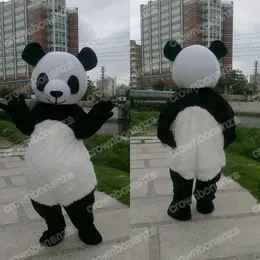 2024 Halloween Giant Panda Mascot Costumi di abbigliamento da personaggio da cartone animato di Halloween Abito da festa per festival esterno abito pubblicitario paromozionale